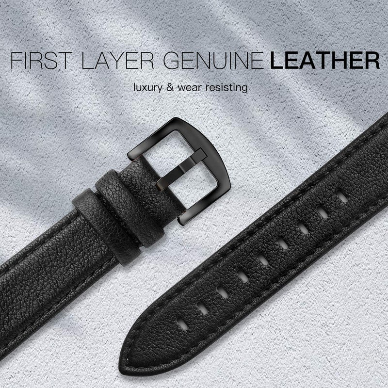 EDIMENS Leather Bands Compatible with Apple Watch 42mm 44mm Band Men Women, Vintage Genuine Leather Wristband Replacement Band Compatible for Apple Watch iwatch Series 6 5 4 3 2 1, SE Sports & Edition - Image 3